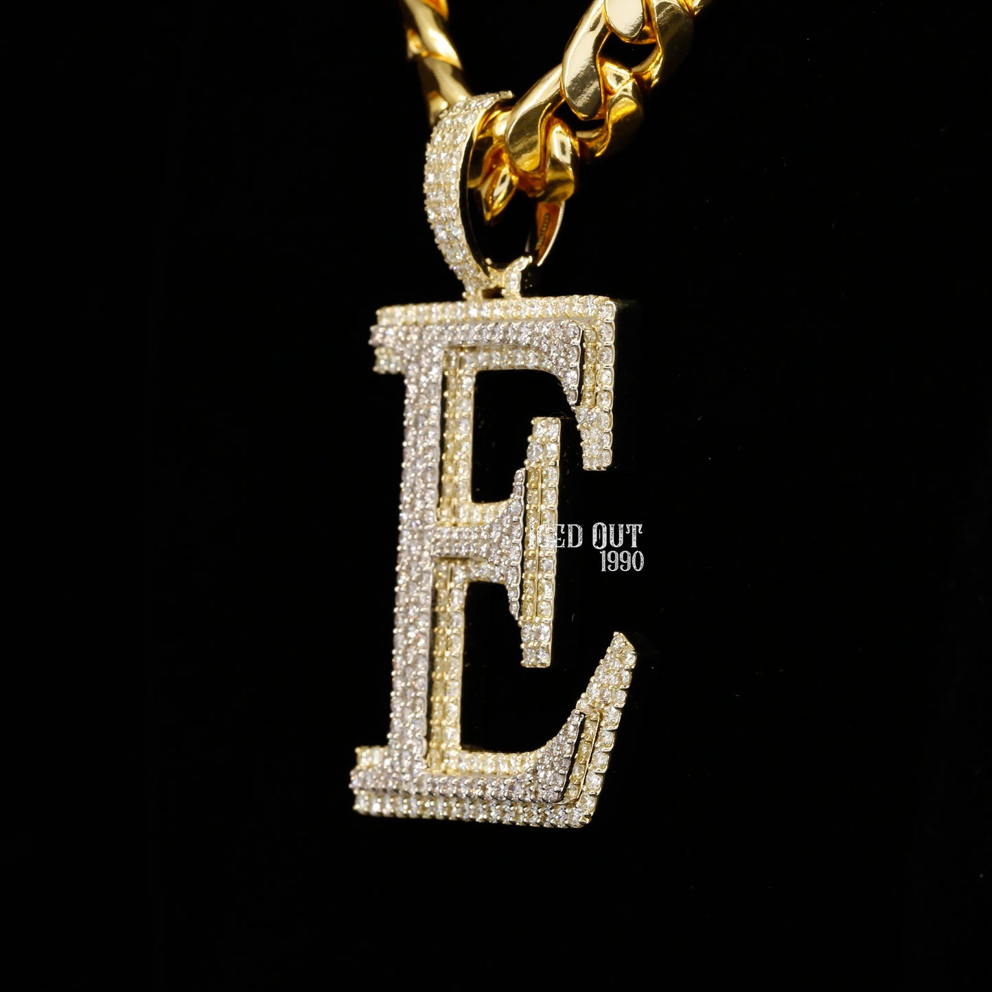 5.72 Carat E Initial Round Cut Moissanite Diamond Totally Iced Out Stylish Hip Hop Pendant