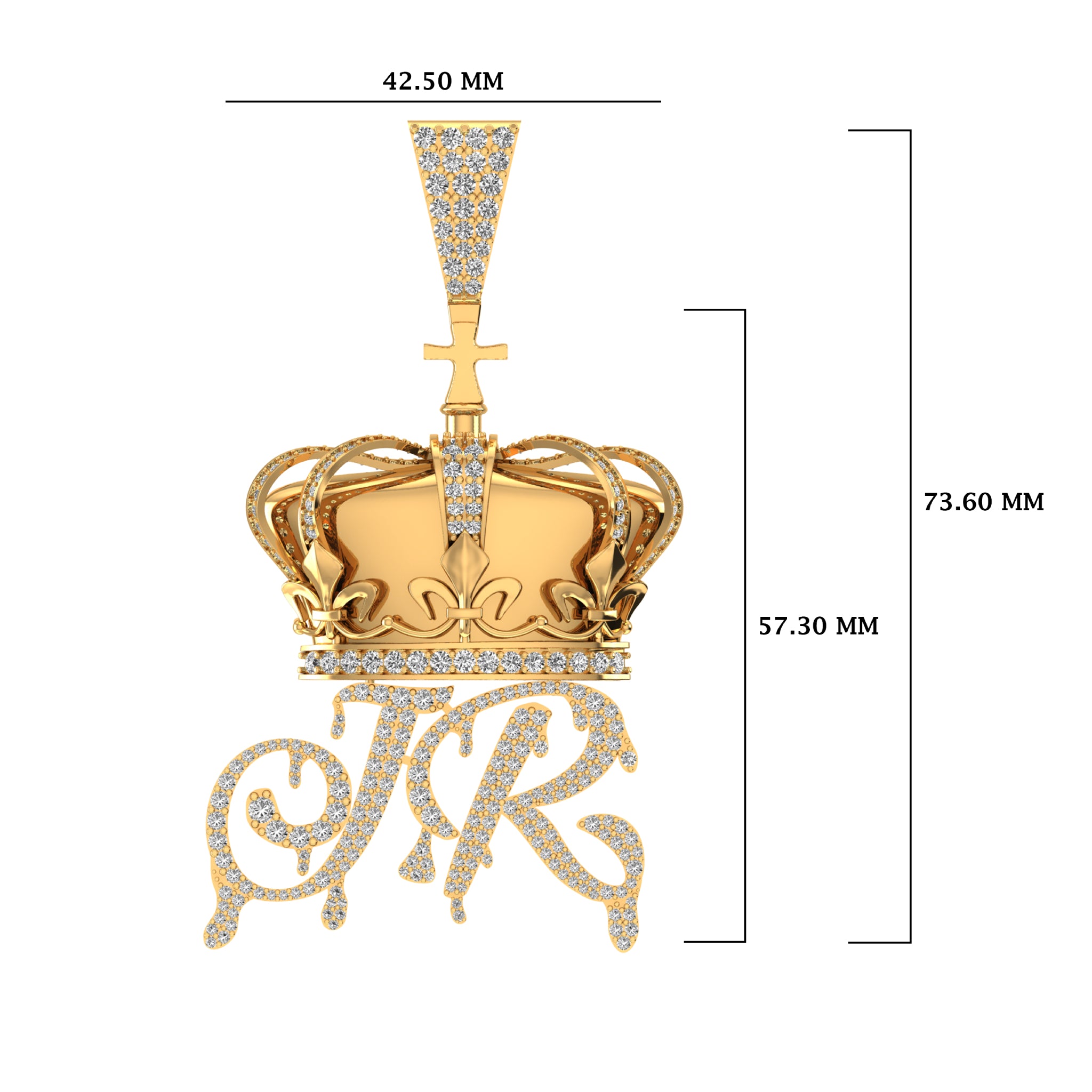 Drip Letters King Crown Pendant