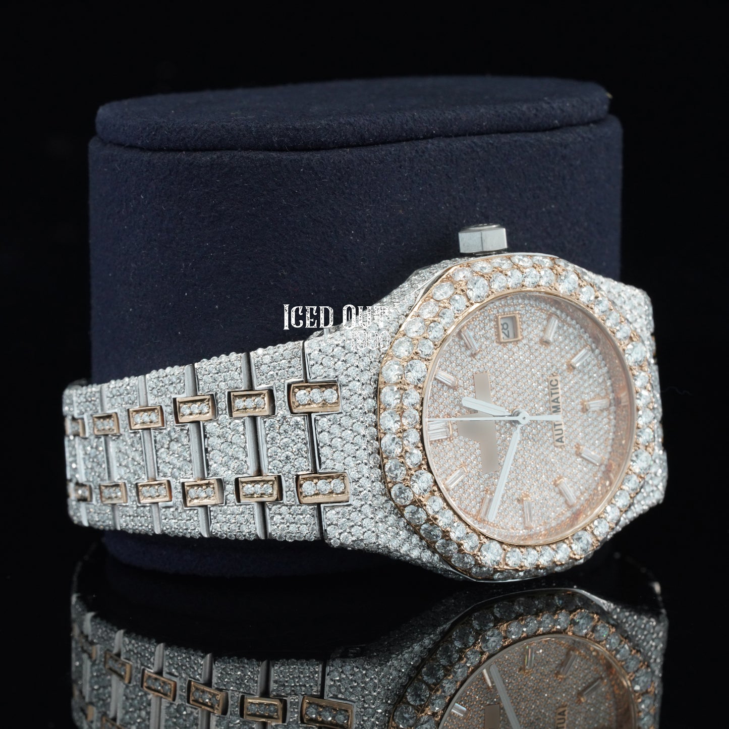 Magnificent Elegant Look Moissanite Diamond Iced Out Bust Down Watch For Men