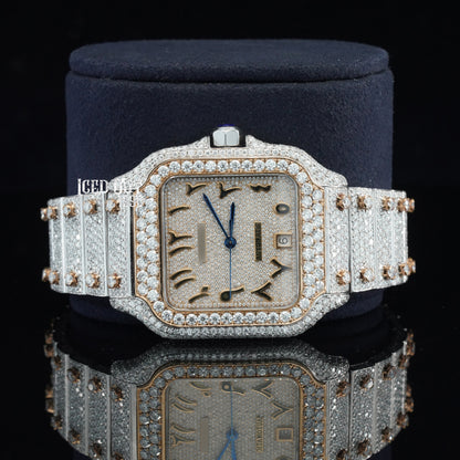 Fabulous Automatic Moissanite Diamond Iced Out Wrist Watch For Women