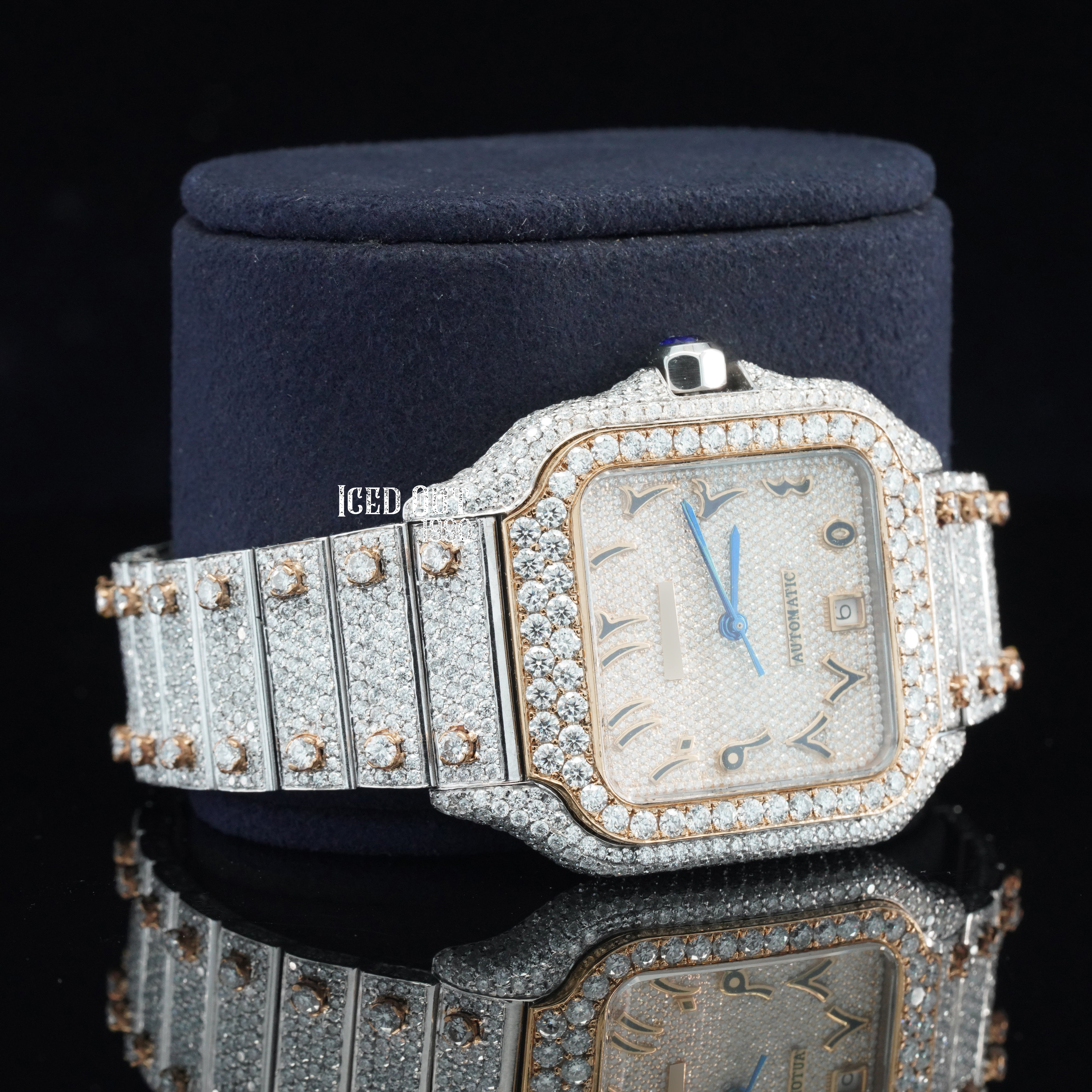 Epic Design Arabian Number Fully Iced Out And Automatic Moissanite Watch For Men