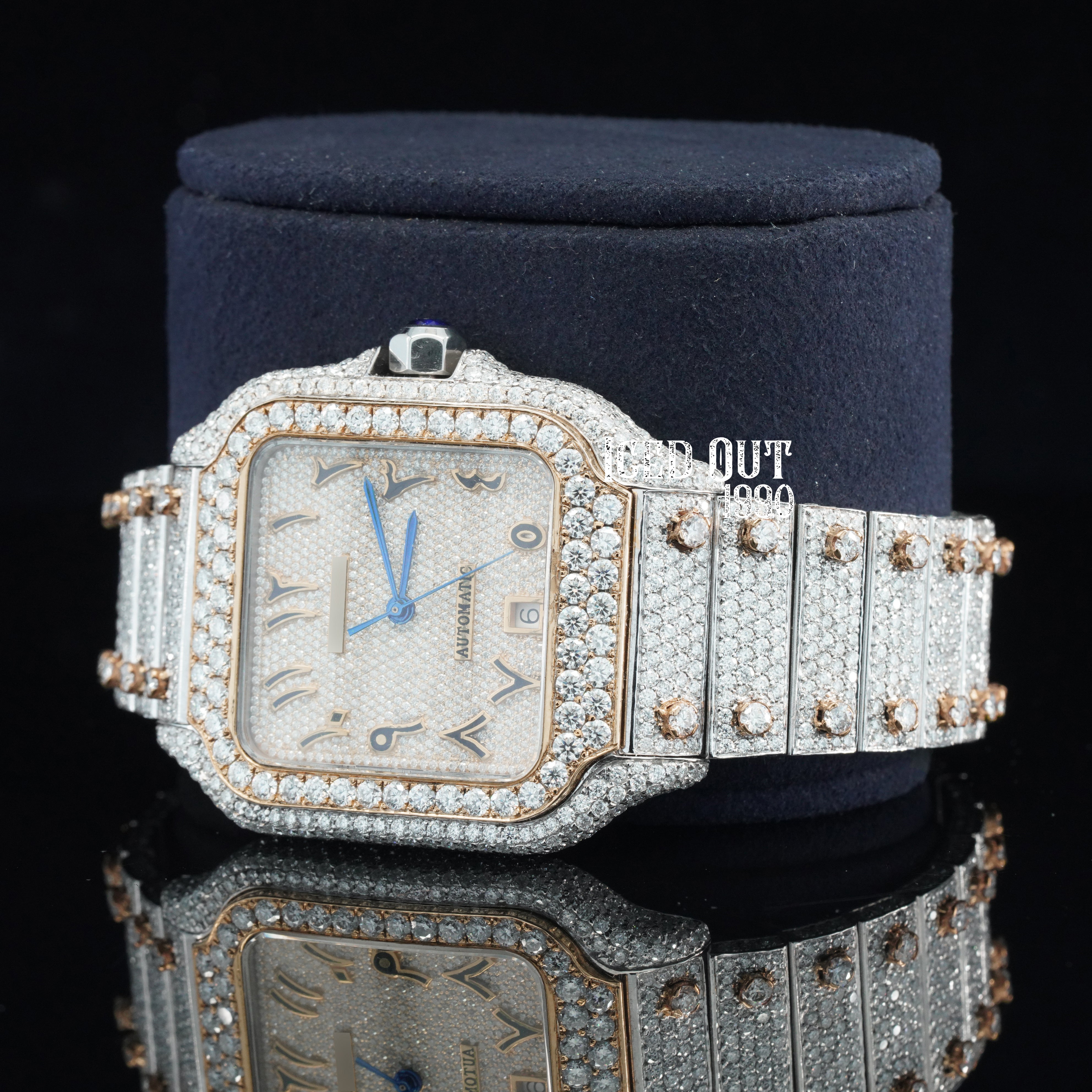 Epic Design Arabian Number Fully Iced Out And Automatic Moissanite Watch For Men