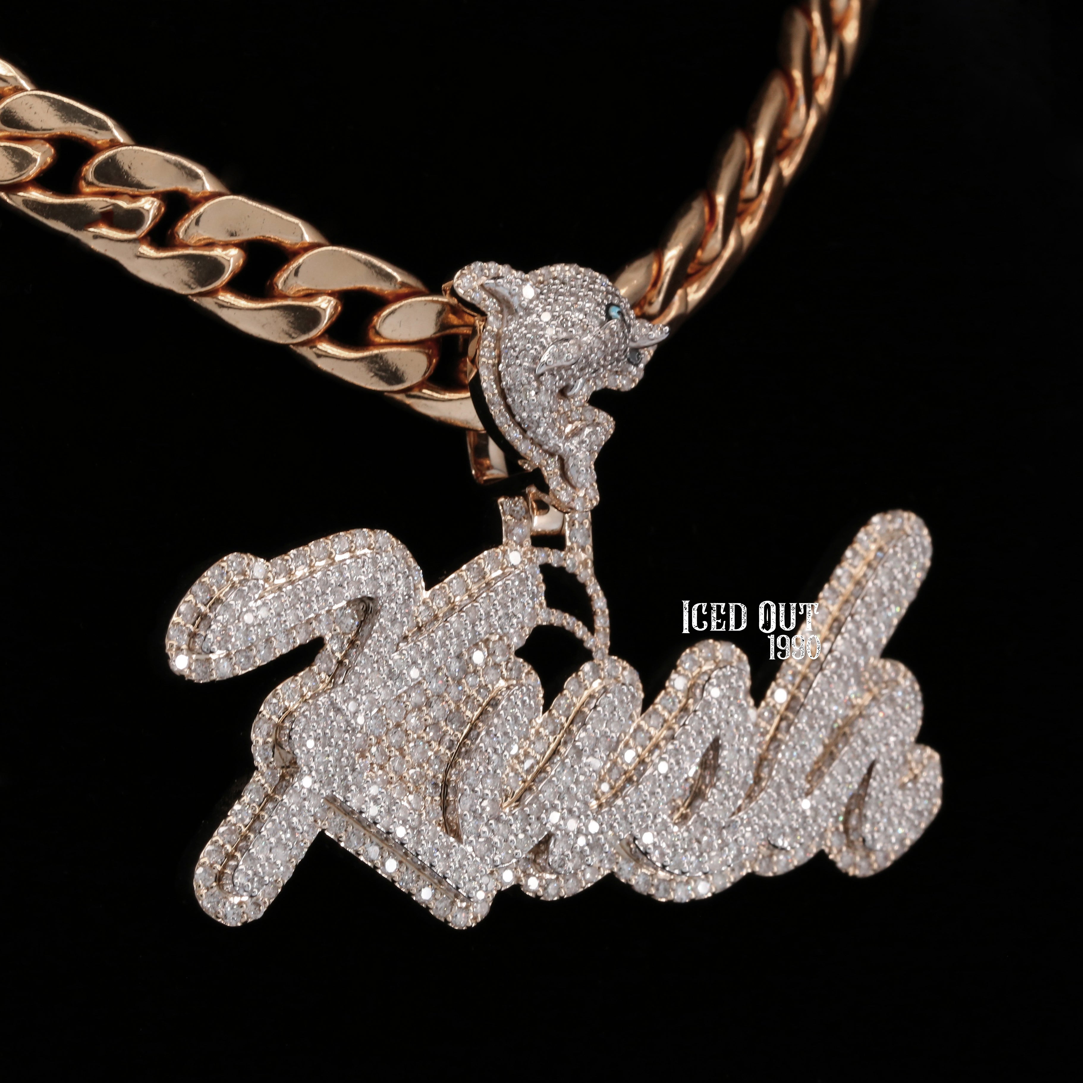 6 Carat Kush Moissanite Diamond Hip Hop Name Pendant For Men