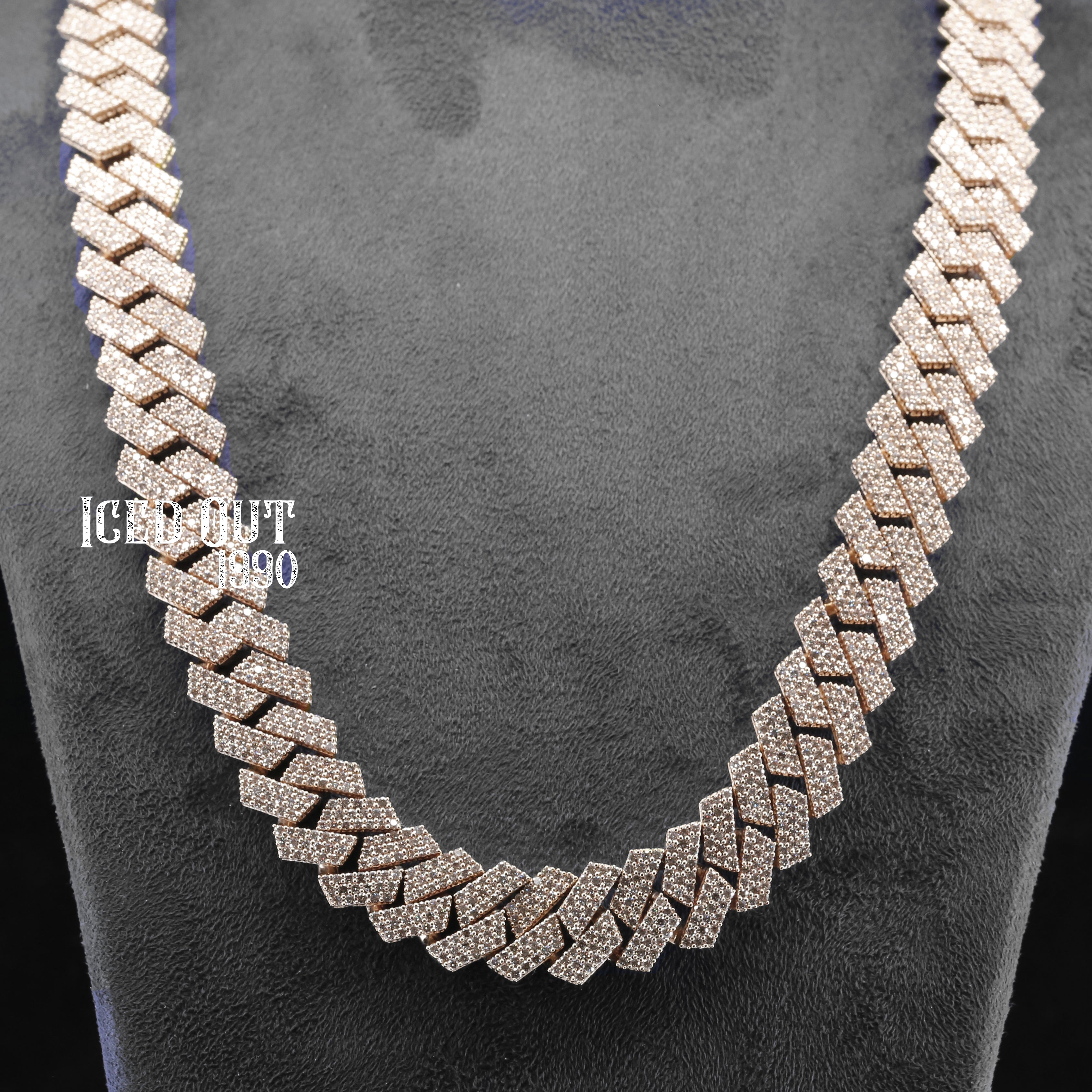 Round Cut Moissanite Miami Hip Hop Cuban Chain