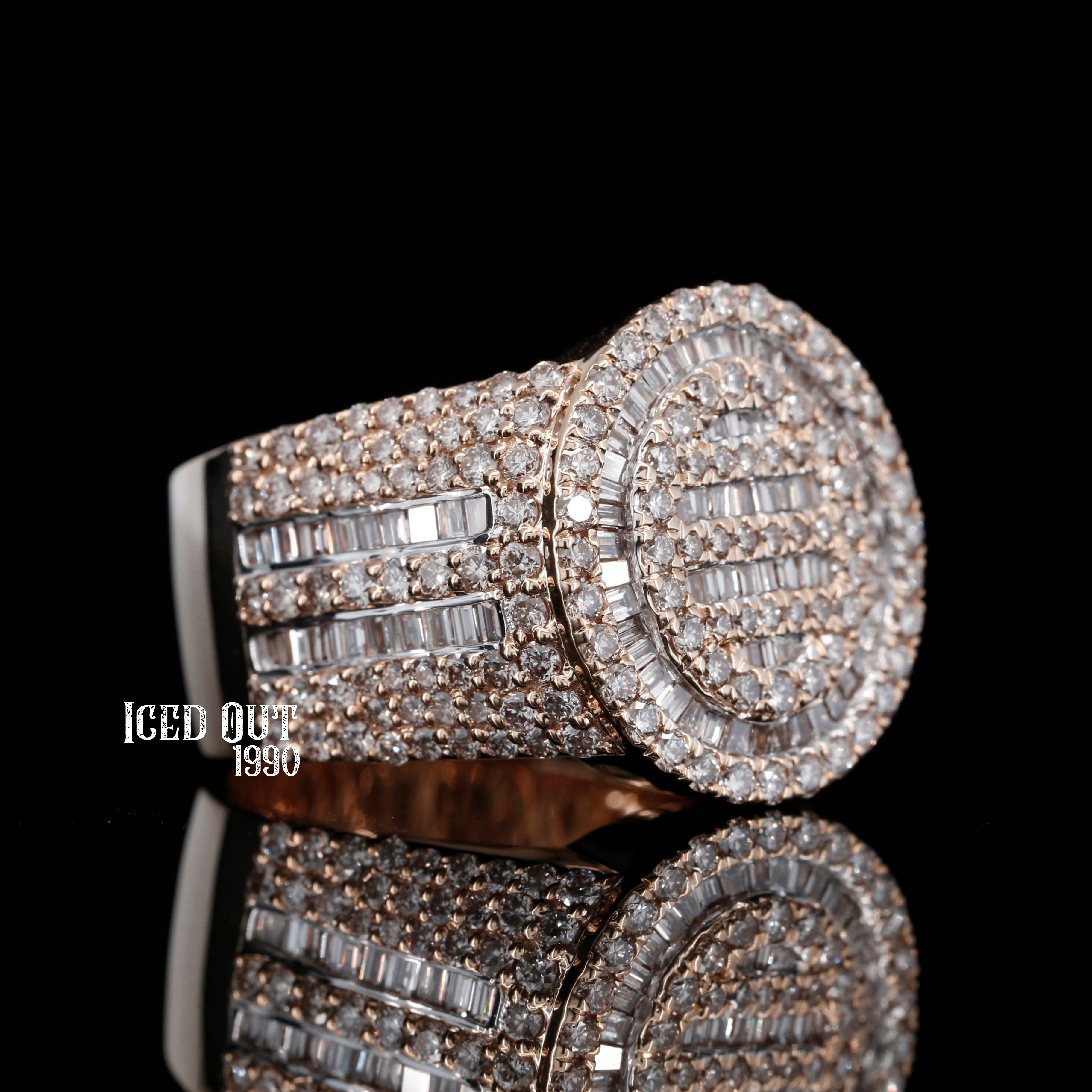 4.2 Carat Moissanite Diamond Iced Out Round Shape Hip Hop Championship Ring For Men