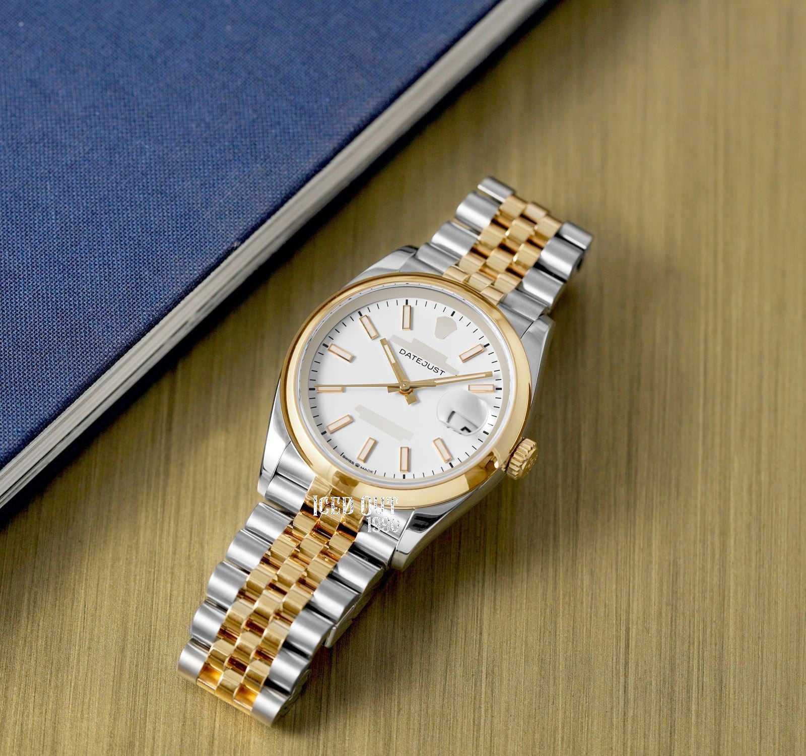 White and Gold Watch in Premium Stainless Steel For Formal Business Men