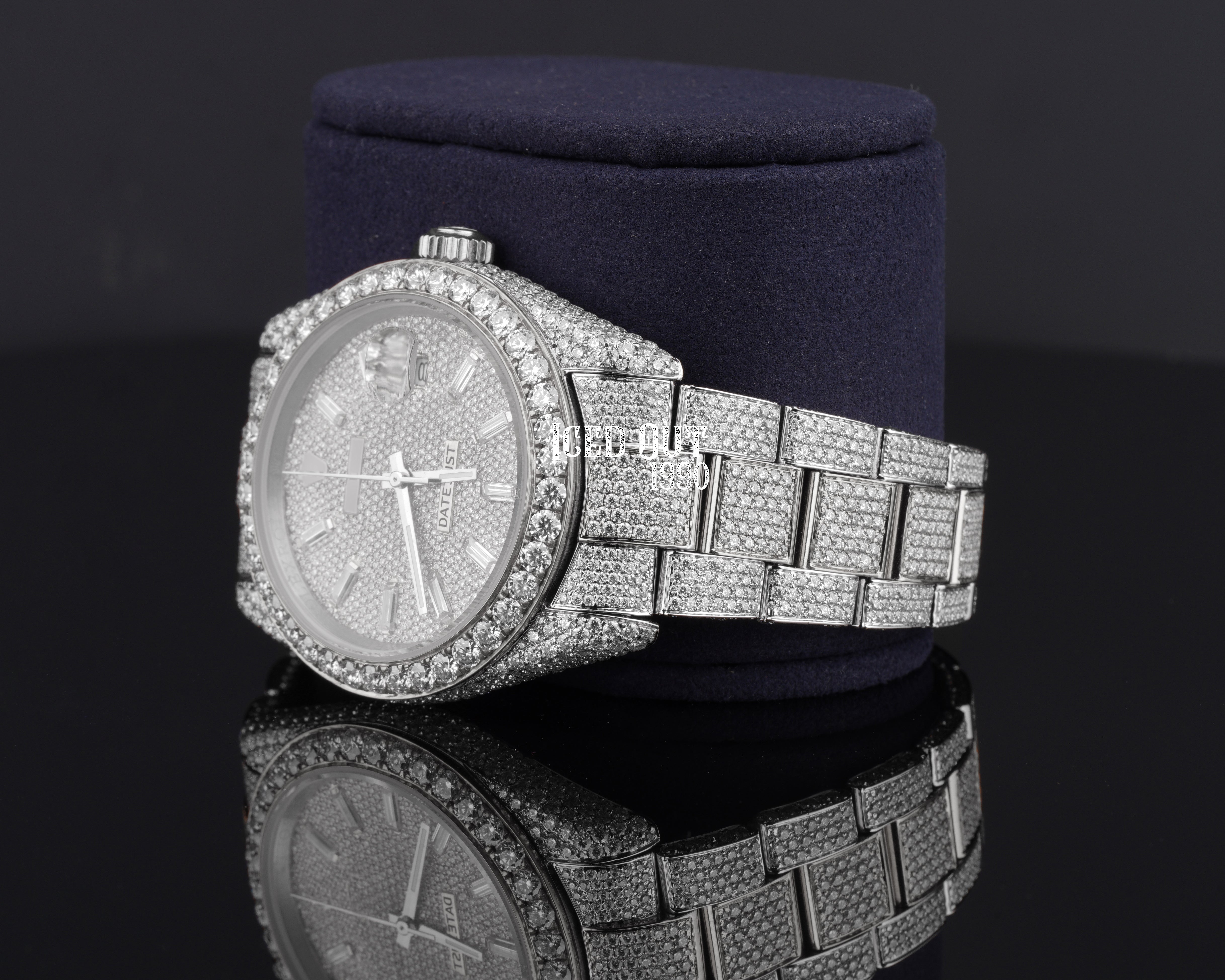 Moissanite Iced Out Watch Hip Hop Automatic Bust Down Watch