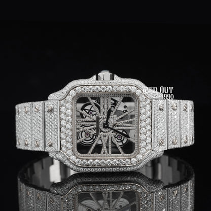 Moissanite Watch For Men Hip Hop Iced Out Watch Sapphire Crystal Glass