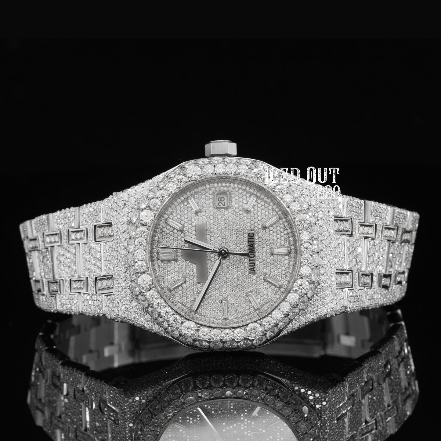 Magnificent Elegant Look Moissanite Diamond Iced Out Bust Down Watch For Men