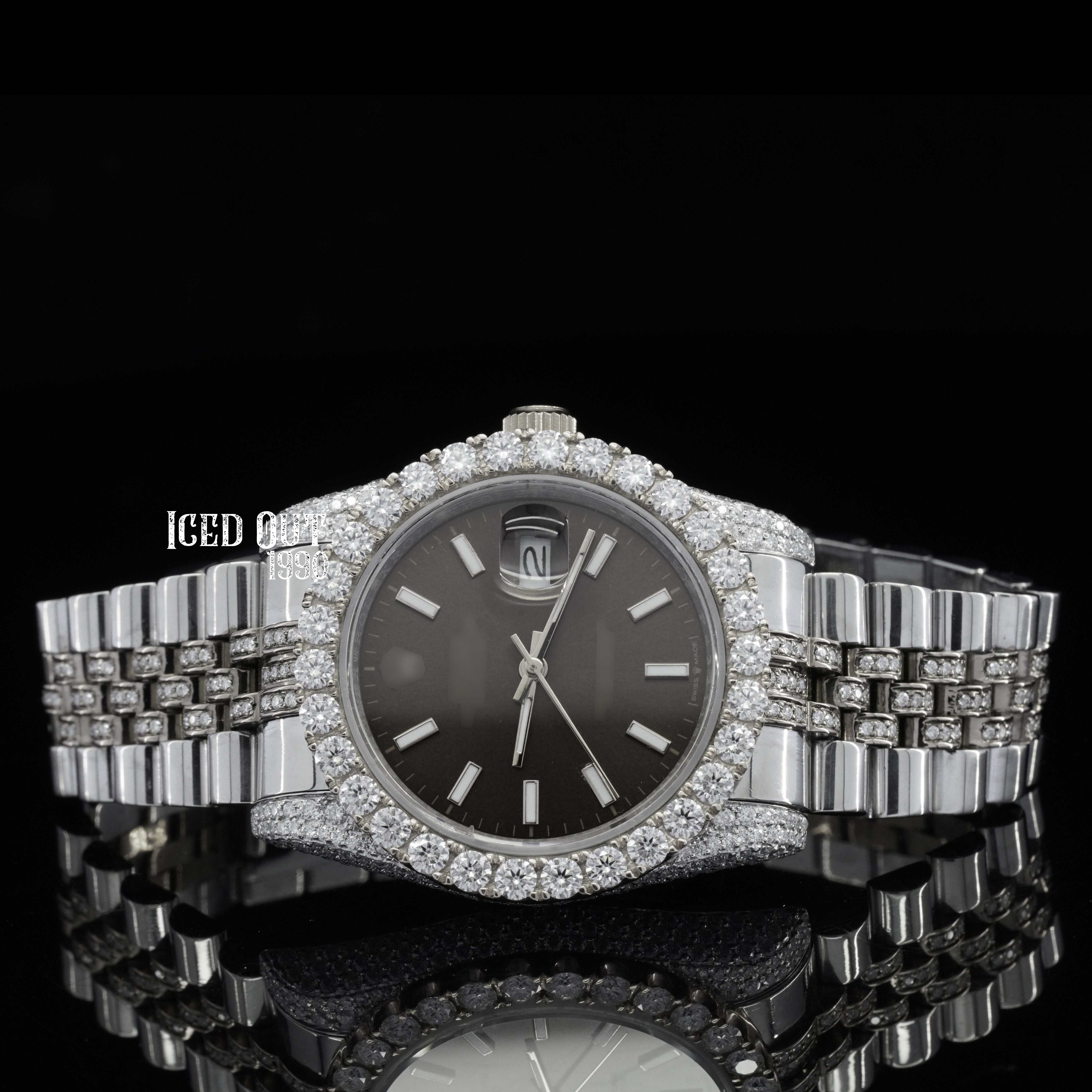 Fabulous Automatic Moissanite Diamond Iced Out Wrist Watch For Women