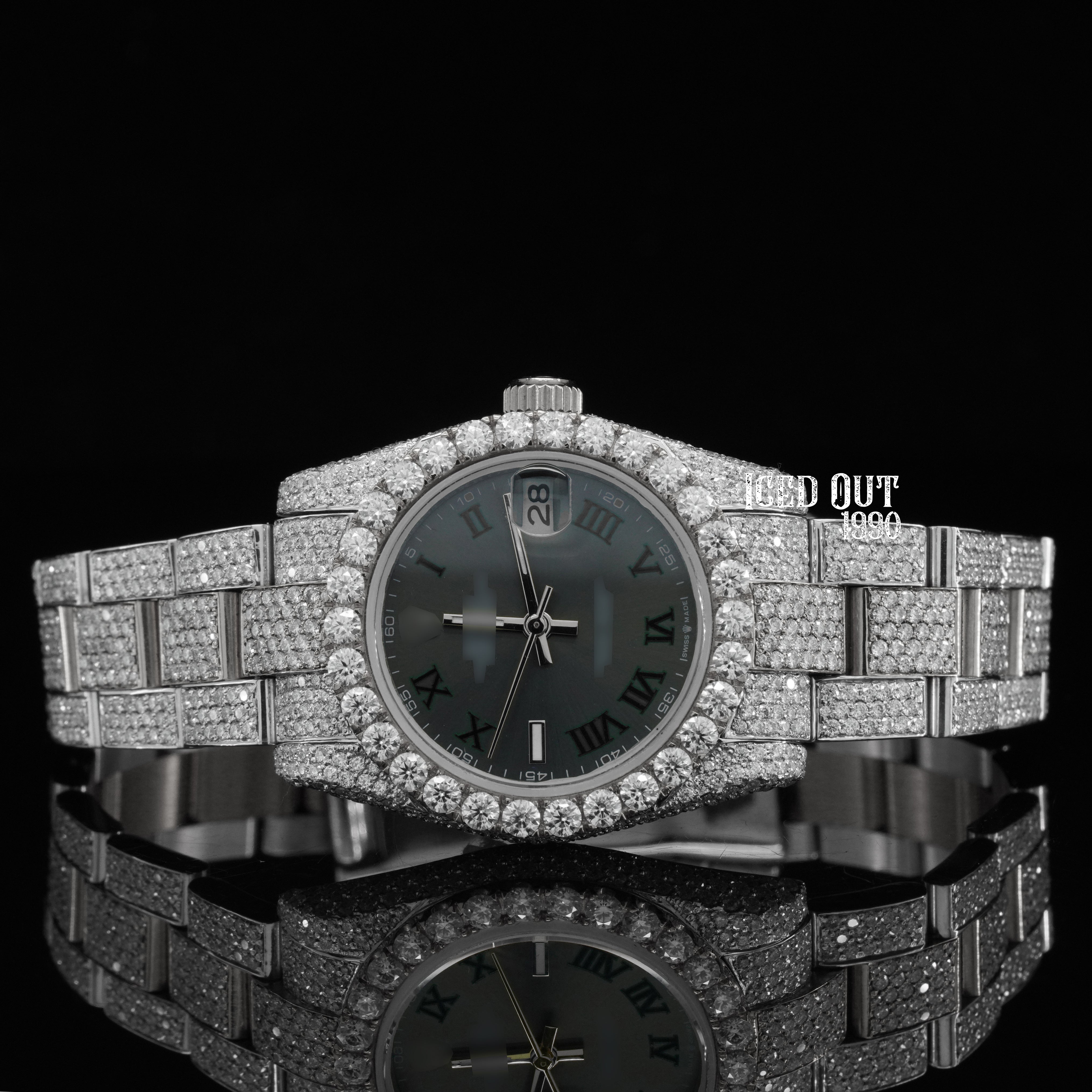 Fabulous Moissanite Diamond Totally Iced Out And Automatic Superior Quality Watch For Women