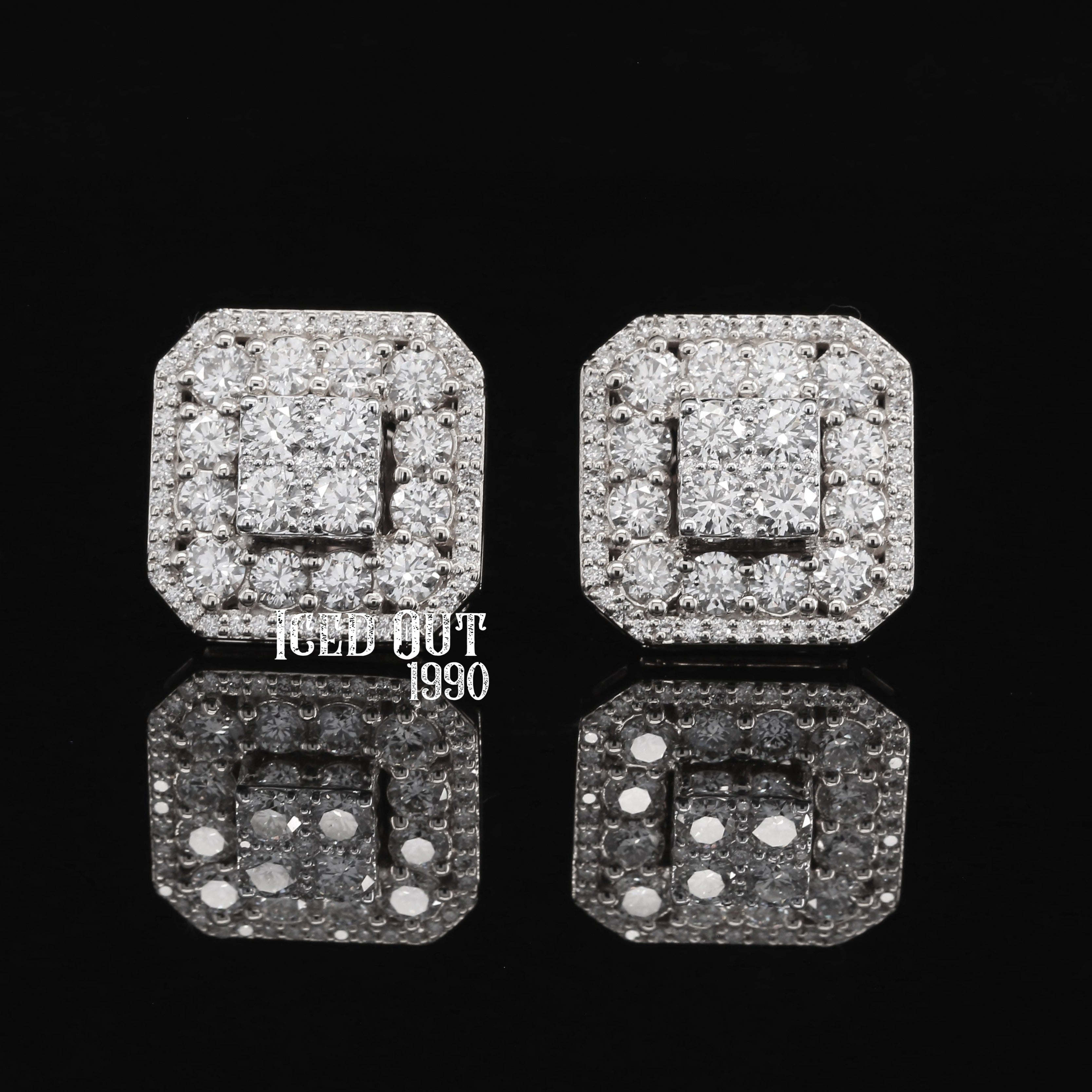 3.1 Carat Brilliant Round Cut Moissanite Diamond Earrings For Men