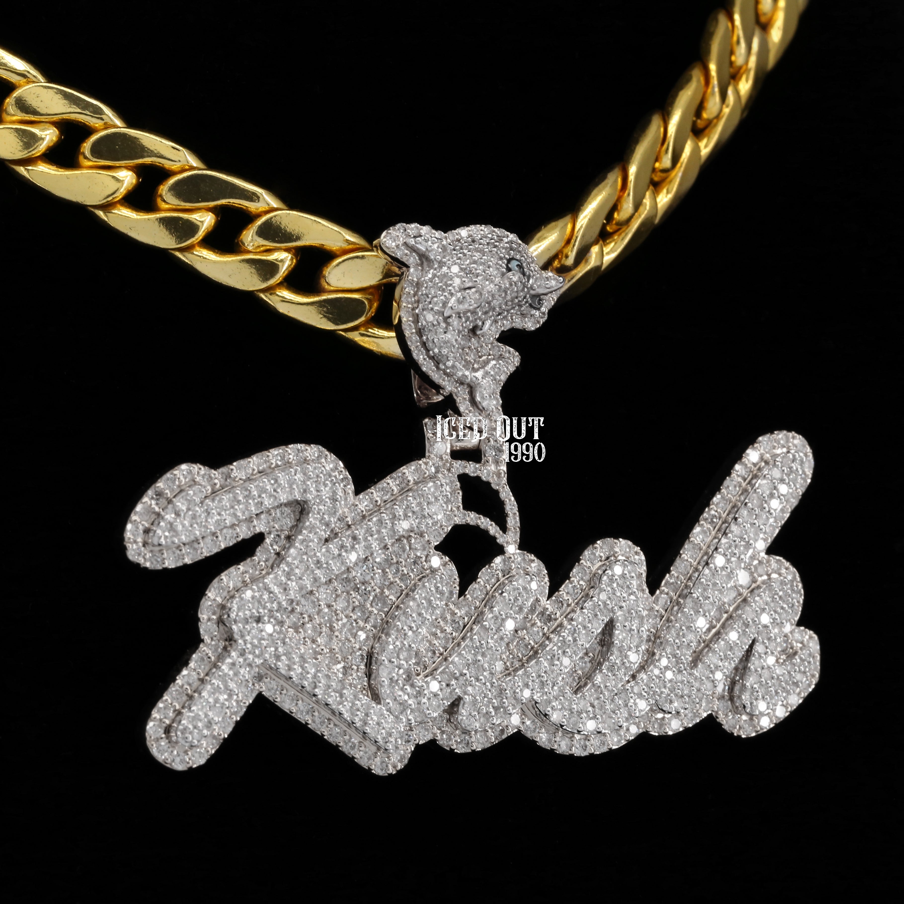 6 Carat Kush Moissanite Diamond Hip Hop Name Pendant For Men