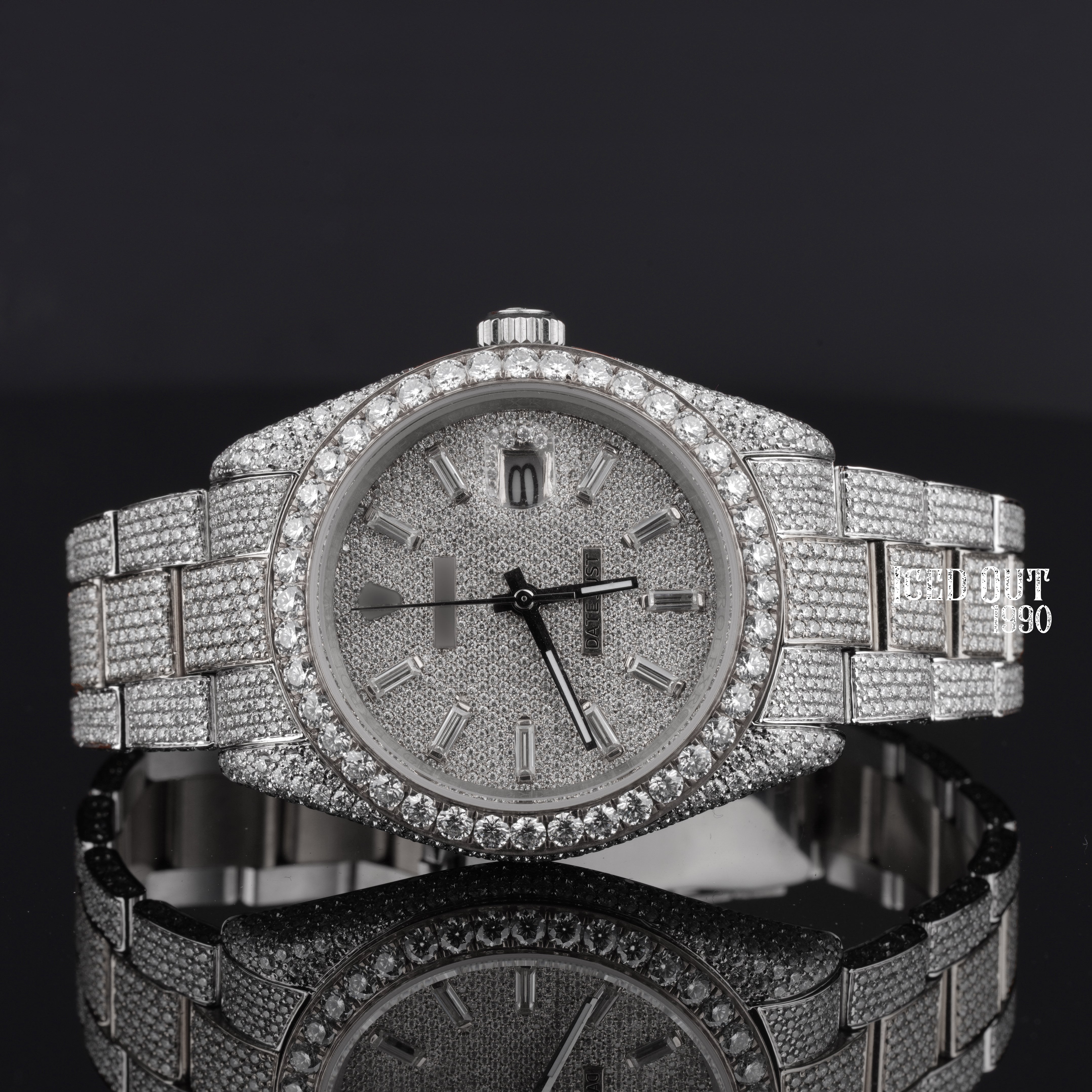 Moissanite Iced Out Watch Hip Hop Automatic Bust Down Watch