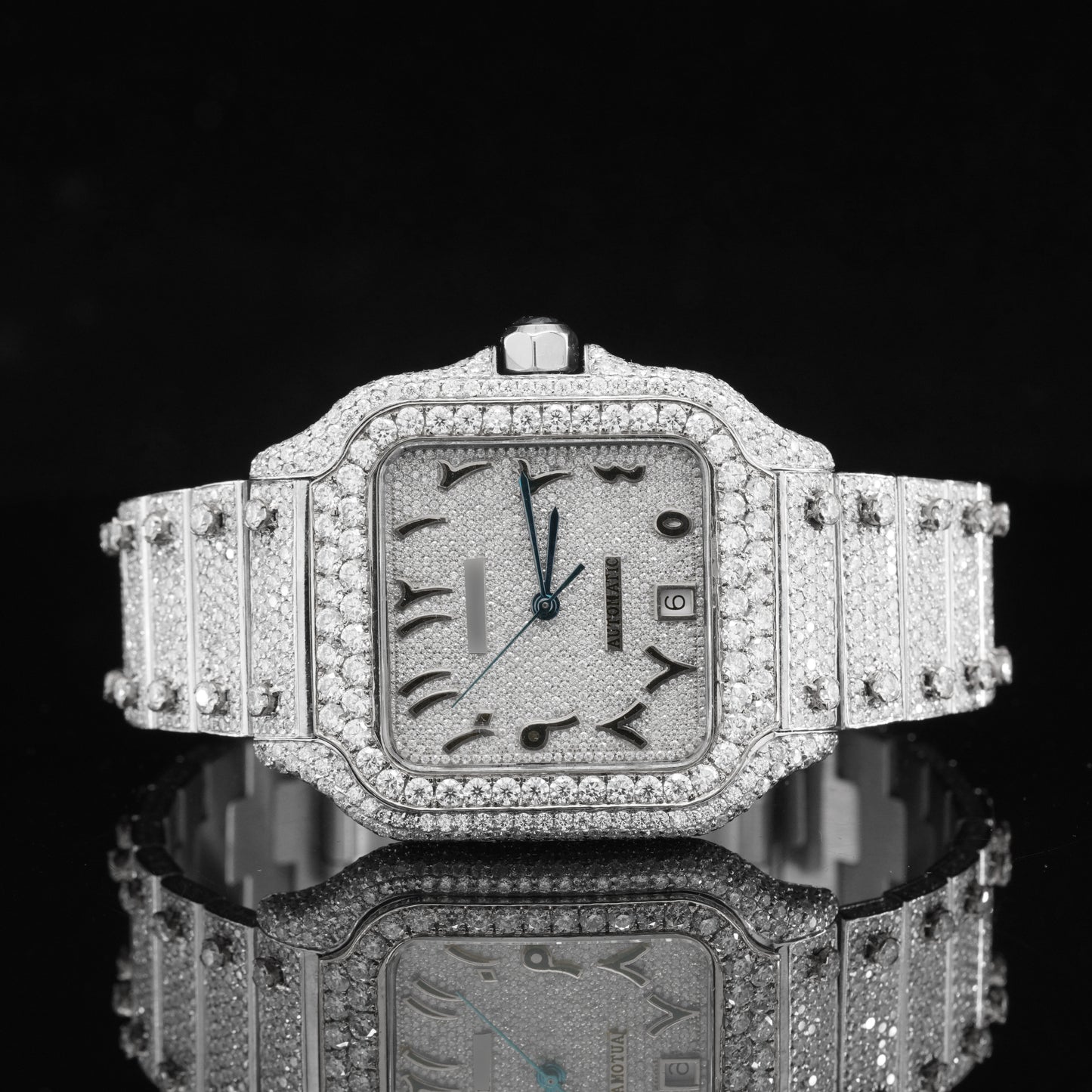 Fabulous Automatic Moissanite Diamond Iced Out Wrist Watch For Women