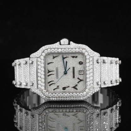 Fabulous Automatic Moissanite Diamond Iced Out Wrist Watch For Women