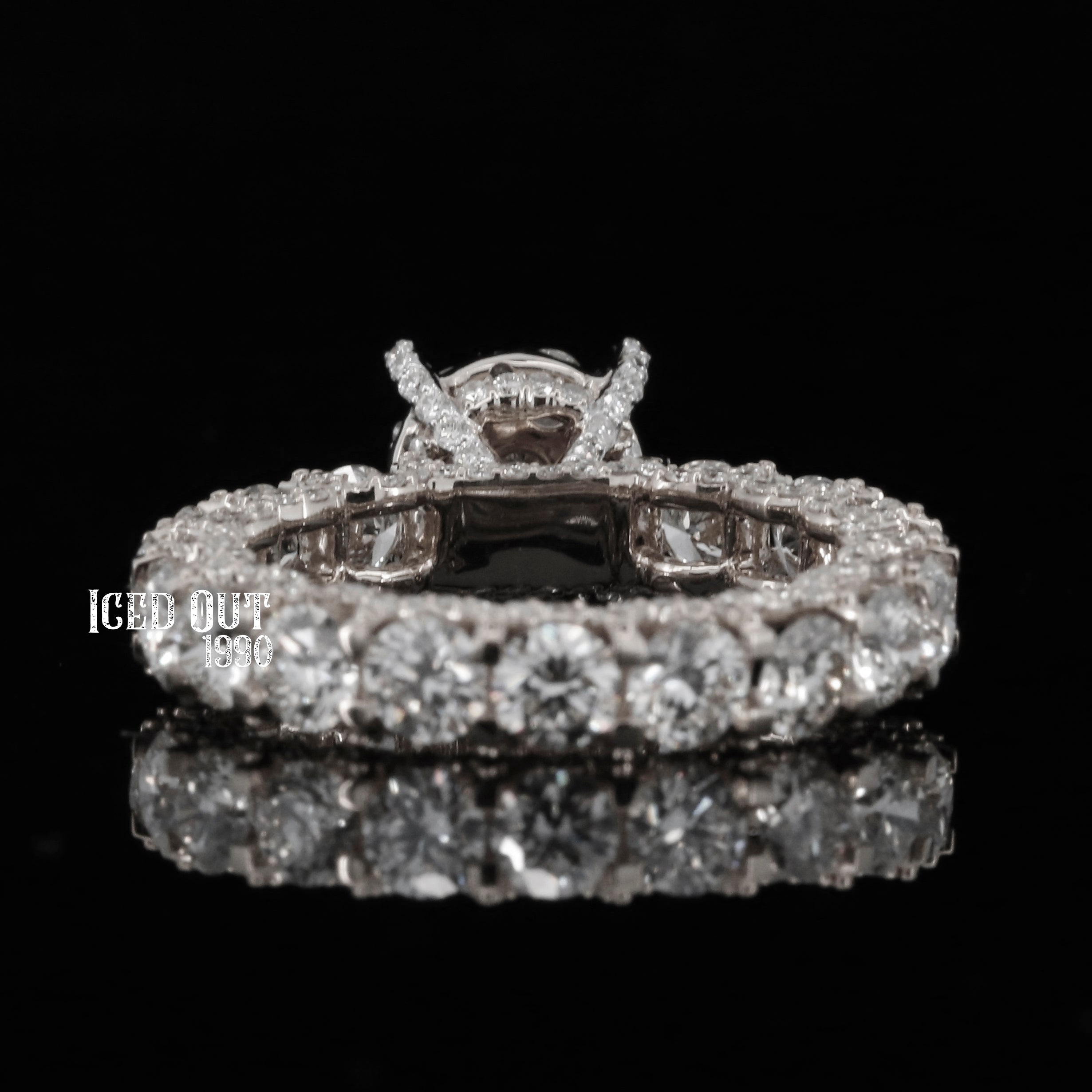 5.70 Carat Moissanite Round Cut Diamond Halo Pave Men's Ring