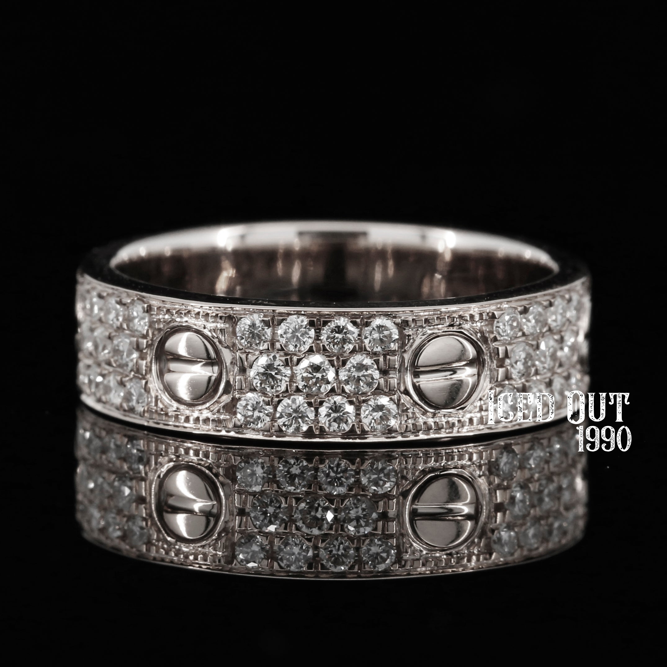 7 Carat Moissanite Round Cut Diamond Pave Men's Band