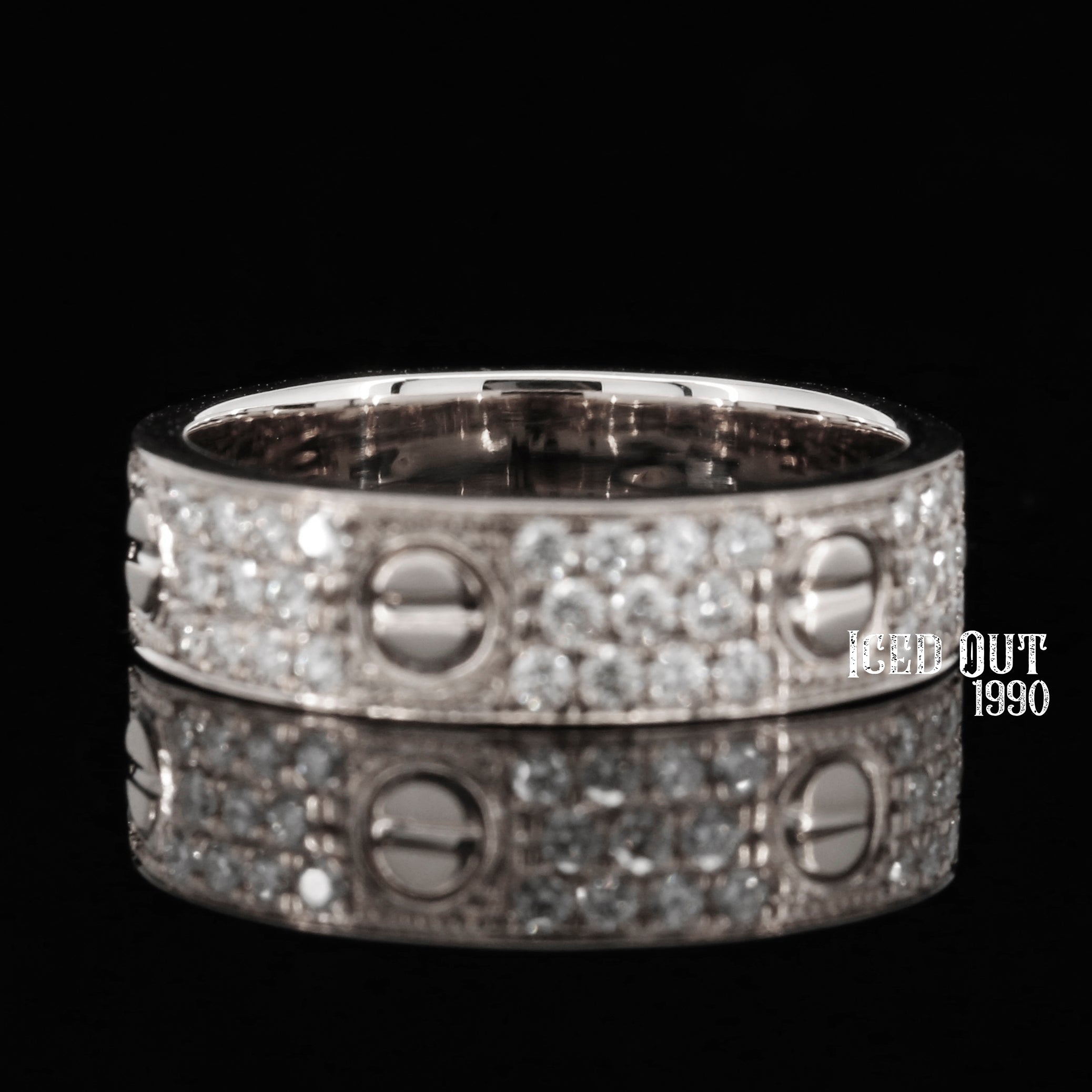 7 Carat Moissanite Round Cut Diamond Pave Men's Band