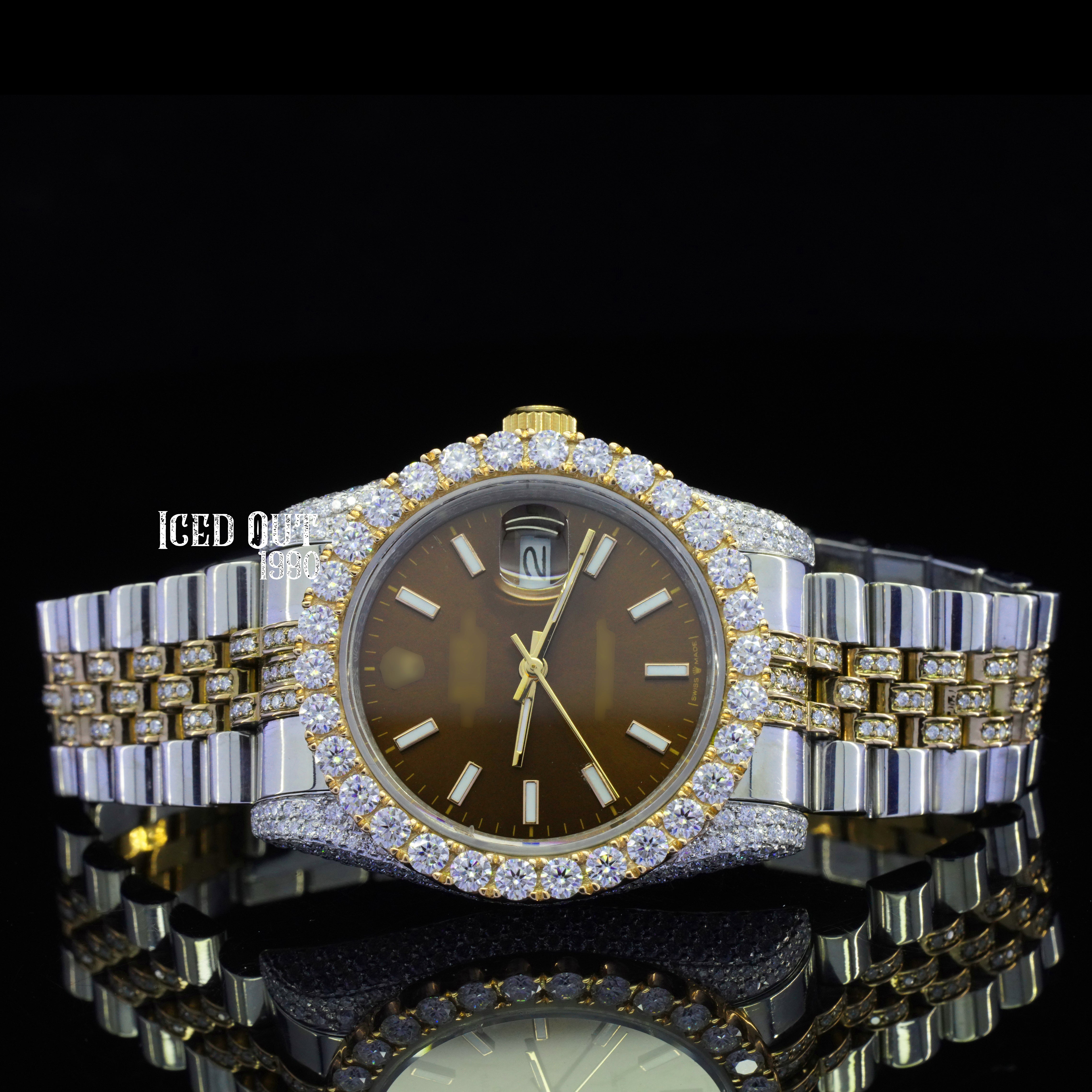 Fabulous Automatic Moissanite Diamond Iced Out Wrist Watch For Women