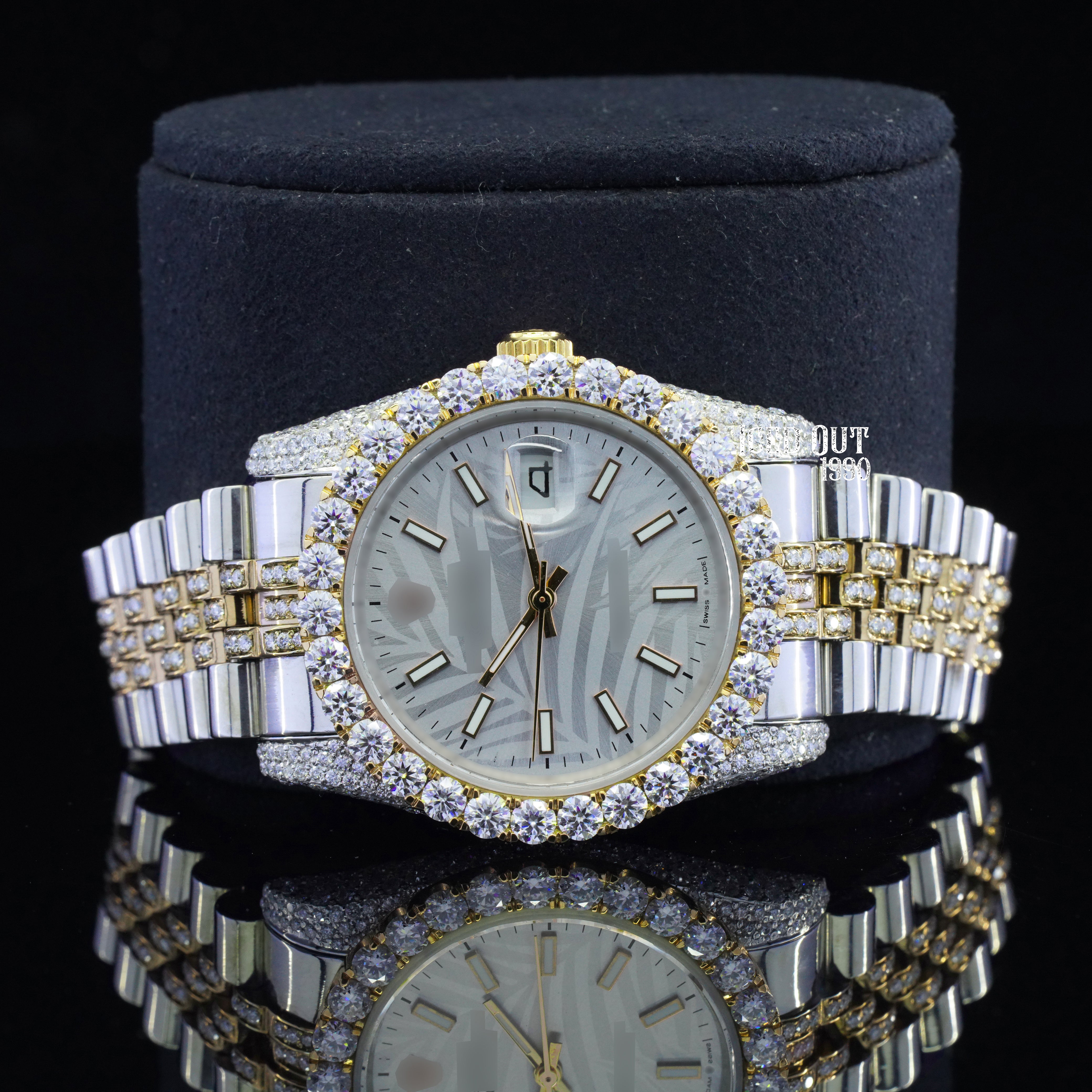 Exquisite Day Just Totally Iced Out And Automatic Outstanding Moissanite Diamond Watch For Women