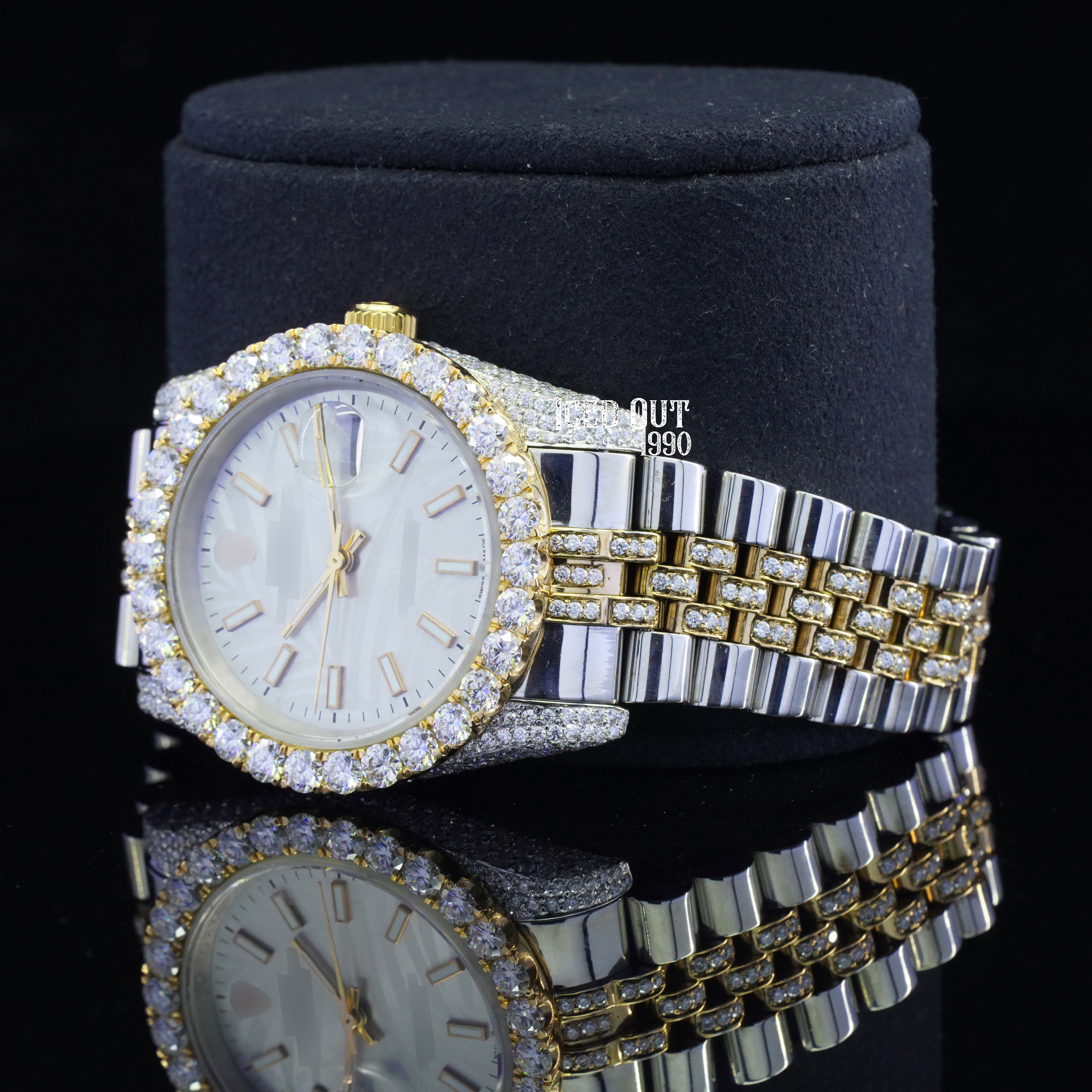 Exquisite Day Just Totally Iced Out And Automatic Outstanding Moissanite Diamond Watch For Women