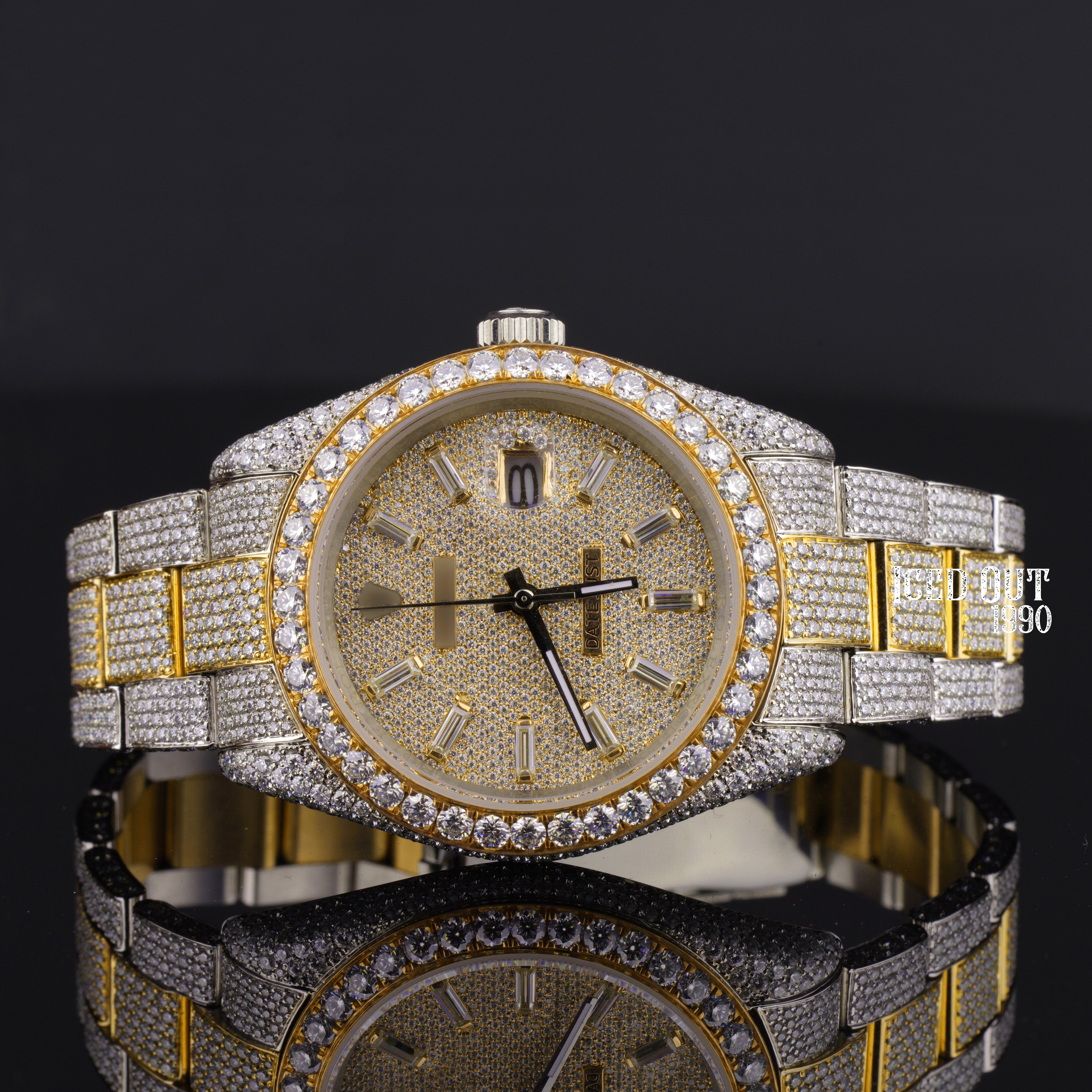 Moissanite Iced Out Watch Hip Hop Automatic Bust Down Watch