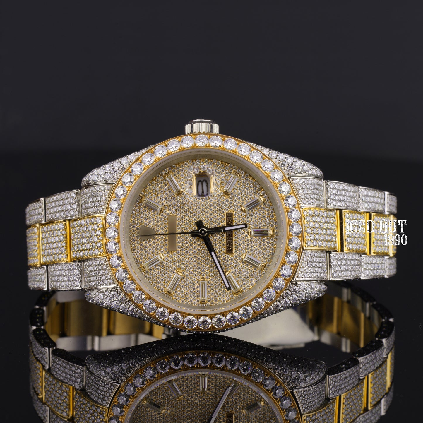 Moissanite Iced Out Watch Hip Hop Automatic Bust Down Watch
